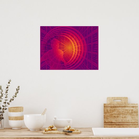 Binary Code Hi-Tech Abstract Design Poster (Küche)