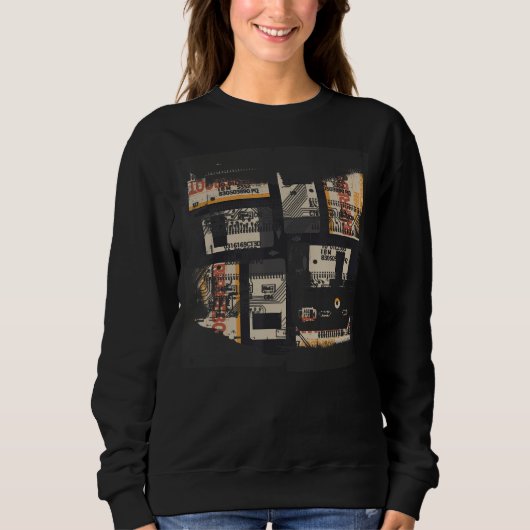 Binary Code Retro Computer Glitch Geek Programmer Sweatshirt (Vorderseite)