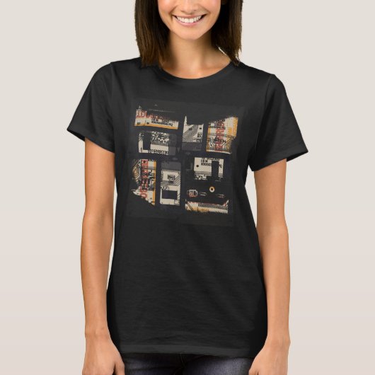 Binary Code Retro Computer Glitch Geek Programmer T-Shirt (Vorderseite)