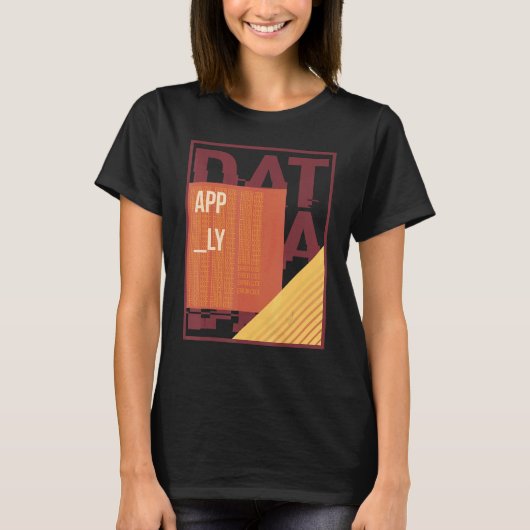 Binary Code Retro Computer Glitch Geek Programmer T-Shirt (Vorderseite)