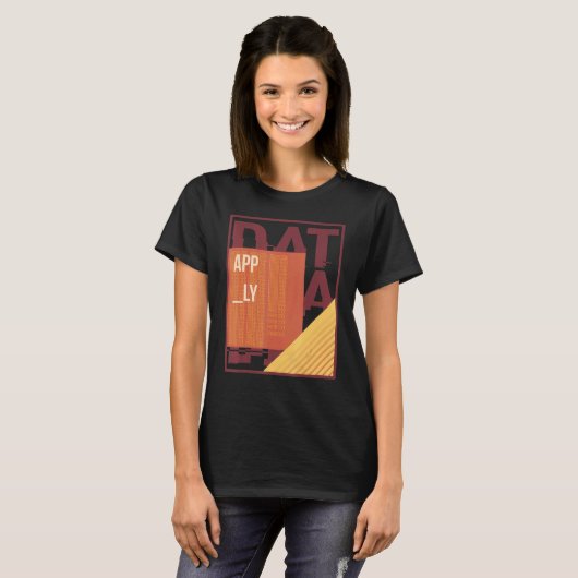 Binary Code Retro Computer Glitch Geek Programmer T-Shirt (Vorne ganz)