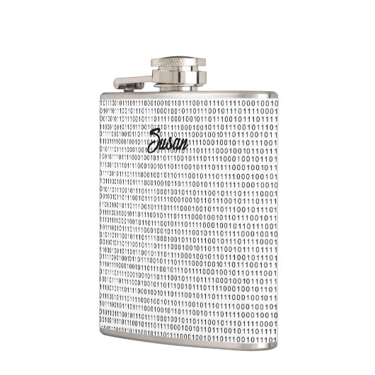 Binary Code Schwarz-weiße Streifen Flachmann (Links)