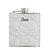 Binary Code Schwarz-weiße Streifen Flachmann (Vorderseite)