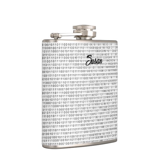 Binary Code Schwarz-weiße Streifen Flachmann (Rechts)