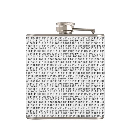 Binary Code Schwarz-weiße Streifen Flachmann (Rückseite)