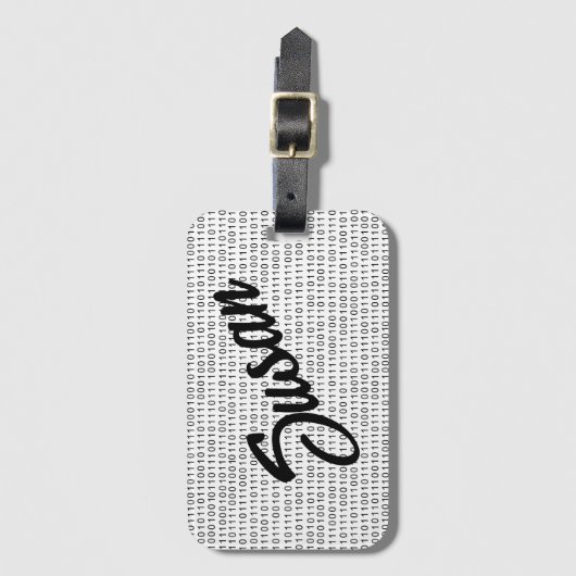 Binary Code Schwarz-weiße Streifen Gepäckanhänger (Vorderseite Vertikal)