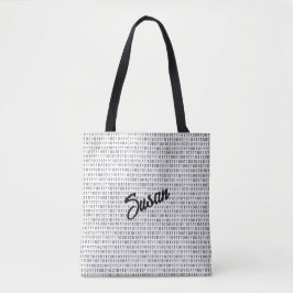 Binary Code Schwarz-weiße Streifen Tasche