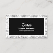 Binary Code Schwarz-weiße Streifen Visitenkarte (Rückseite)