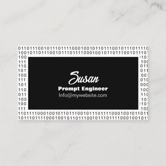 Binary Code Schwarz-weiße Streifen Visitenkarte (Rückseite)