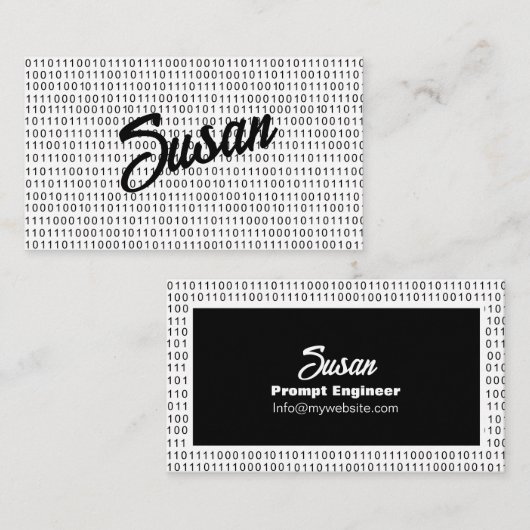 Binary Code Schwarz-weiße Streifen Visitenkarte (Vorne/Hinten)