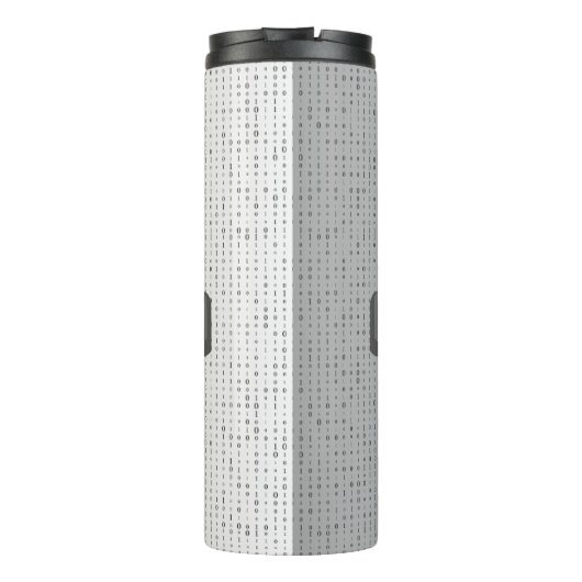 Binary Code Thermal Tumbler – Modern Tech Design Thermosbecher (Rückseite)