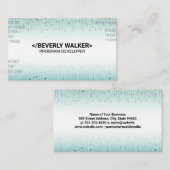 Binary Coding Background Business Ca Visitenkarte (Vorne/Hinten)