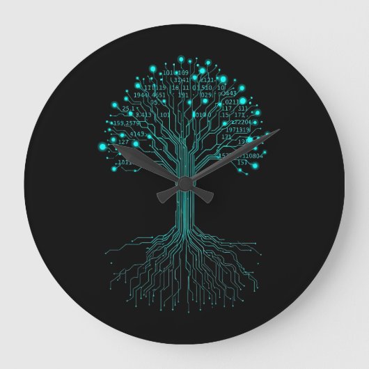 Binary Coding Programmer Graphic Design for Coders Große Wanduhr (Vorderseite)