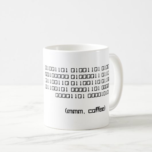 Binary Coffee Tasse - Mmm, Kaffee (VorderseiteRechts)