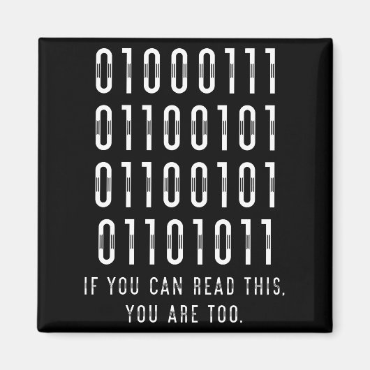 Binary Computer Programmer Developer Geek Gift Magnet (Vorne)