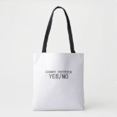 Binary Decision Yes No Minimalist Canvas Tasche (Vorderseite)