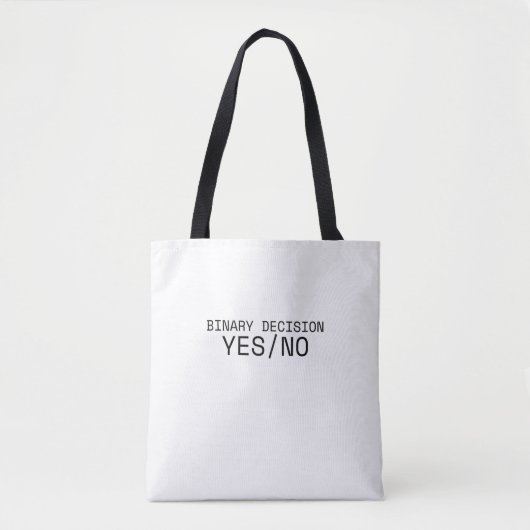 Binary Decision Yes No Minimalist Canvas Tasche (Vorderseite)