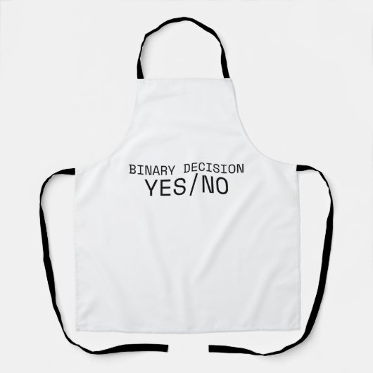 Binary Decision Yes No Minimalist Industrial Apron Schürze (Vorderseite)