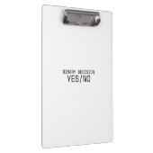 Binary Decision Yes No Minimalist Industrial Klemmbrett (Rechts)