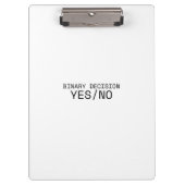 Binary Decision Yes No Minimalist Industrial  Klemmbrett (Vorderseite)