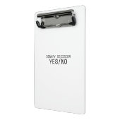 Binary Decision Yes No Minimalist Industrial  Mini Klemmbrett (Gewinkelt2)