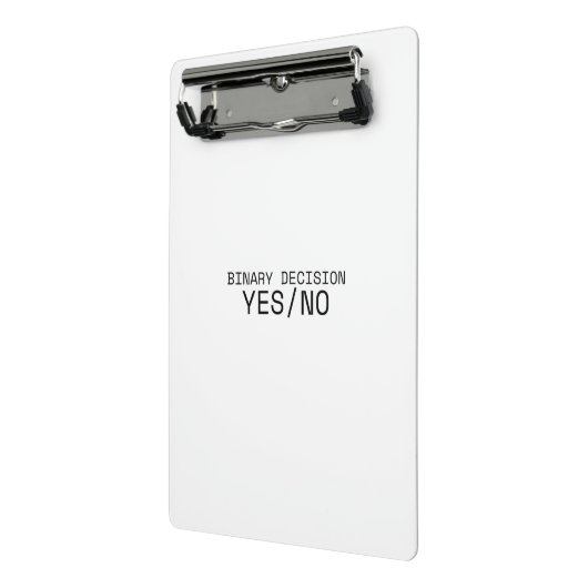 Binary Decision Yes No Minimalist Industrial  Mini Klemmbrett (Gewinkelt2)