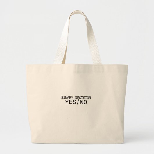 Binary Decision Yes No Minimalist Jumbo Tote Bag Stoffbeutel (Vorne)