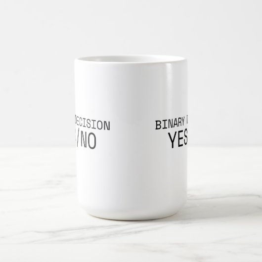 Binary Decision Yes No Minimalist Large Coffee Mug Kaffeetasse (Mittel)