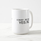 Binary Decision Yes No Minimalist Large Coffee Mug Kaffeetasse (VorderseiteRechts)