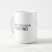 Binary Decision Yes No Minimalist Large Coffee Mug Kaffeetasse (Vorderseite Links)