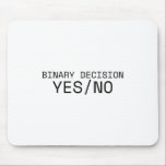 Binary Decision Yes No Minimalist Typewriter  Mousepad<br><div class="desc">Navigate with precision. High-quality surface with crisp,  high-contrast text designed for a command center that values definitive logic over ambiguity.</div>
