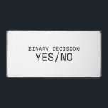 Binary Decision Yes No Minimalist Typewriter  Schreibtischunterlage<br><div class="desc">Define your workspace with absolute clarity. A premium,  expansive desk mat featuring sharp typewriter typography that centers your environment on the power of the binary choice.</div>