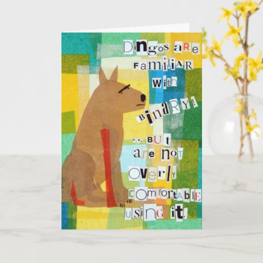 Binary Dingo Greeting Card Karte (Gelbe Blume)