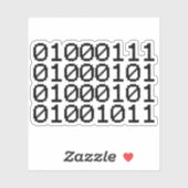 BINARY GEEK AUFKLEBER (Blatt)