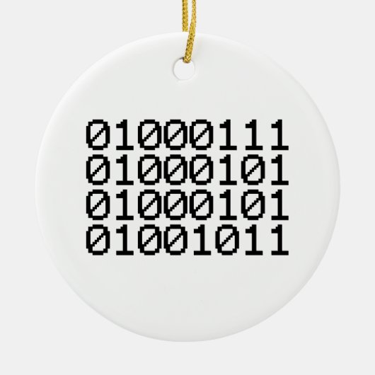 BINARY GEEK KERAMIK ORNAMENT (Vorne)