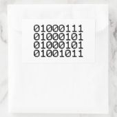 BINARY GEEK RECHTECKIGER AUFKLEBER (Tasche)