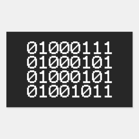 BINARY GEEK RECTANGULAR STICKER (Vorderseite)