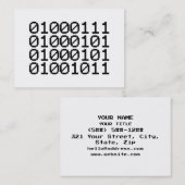 BINARY GEEK VISITENKARTE (Vorne/Hinten)