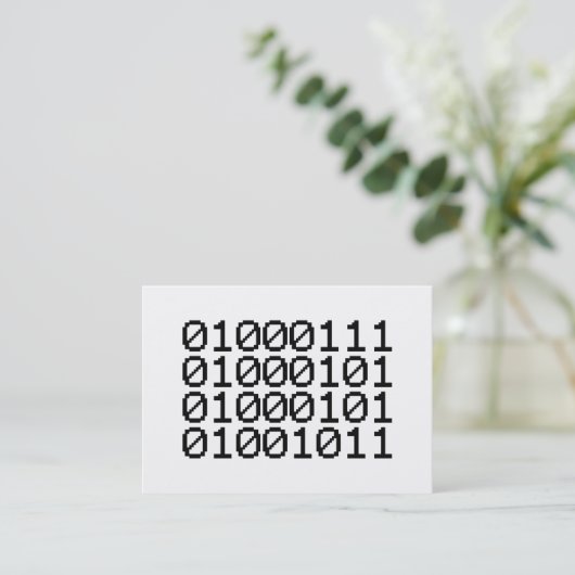 BINARY GEEK VISITENKARTE (Stehend Vorderseite)