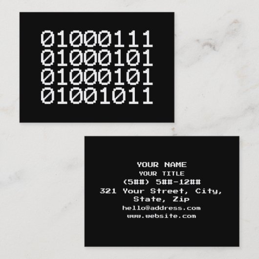 BINARY GEEK VISITENKARTE (Vorne/Hinten)