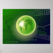 Binary Globe Background Poster (Vorne)