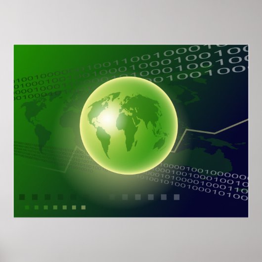 Binary Globe Background Poster (Vorne)