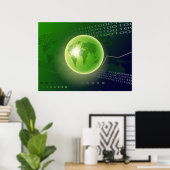 Binary Globe Background Poster (Heimbüro)
