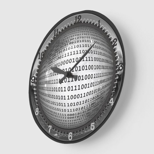 Binary Globe Große Wanduhr (Winkel)