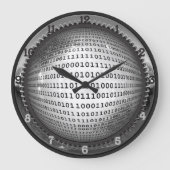 Binary Globe Große Wanduhr (Vorderseite)