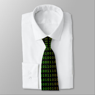 Binary Green and Red Neck Tie Krawatte