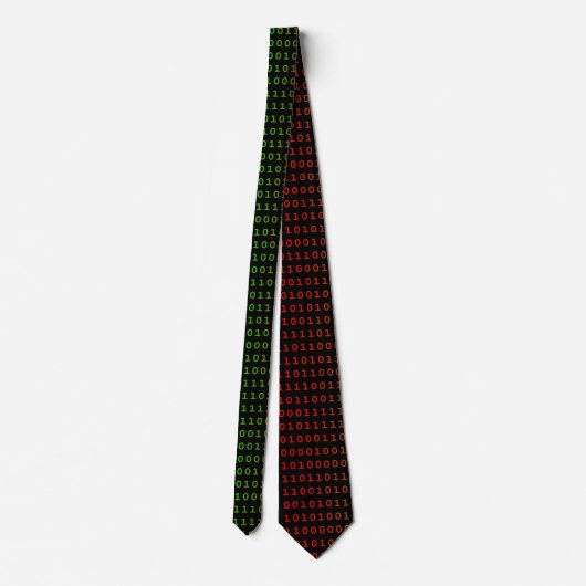 Binary Green and Red Neck Tie Krawatte (Rückseite)