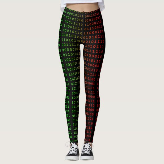 Binary Green and Red with Space Leggings (Vorderseite)
