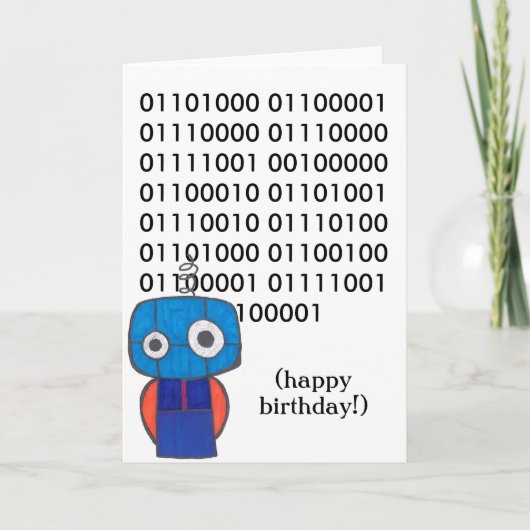 Binary Happy Birthday Card Karte (Vorderseite)