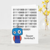 Binary Happy Birthday Card Karte (Gelbe Blume)